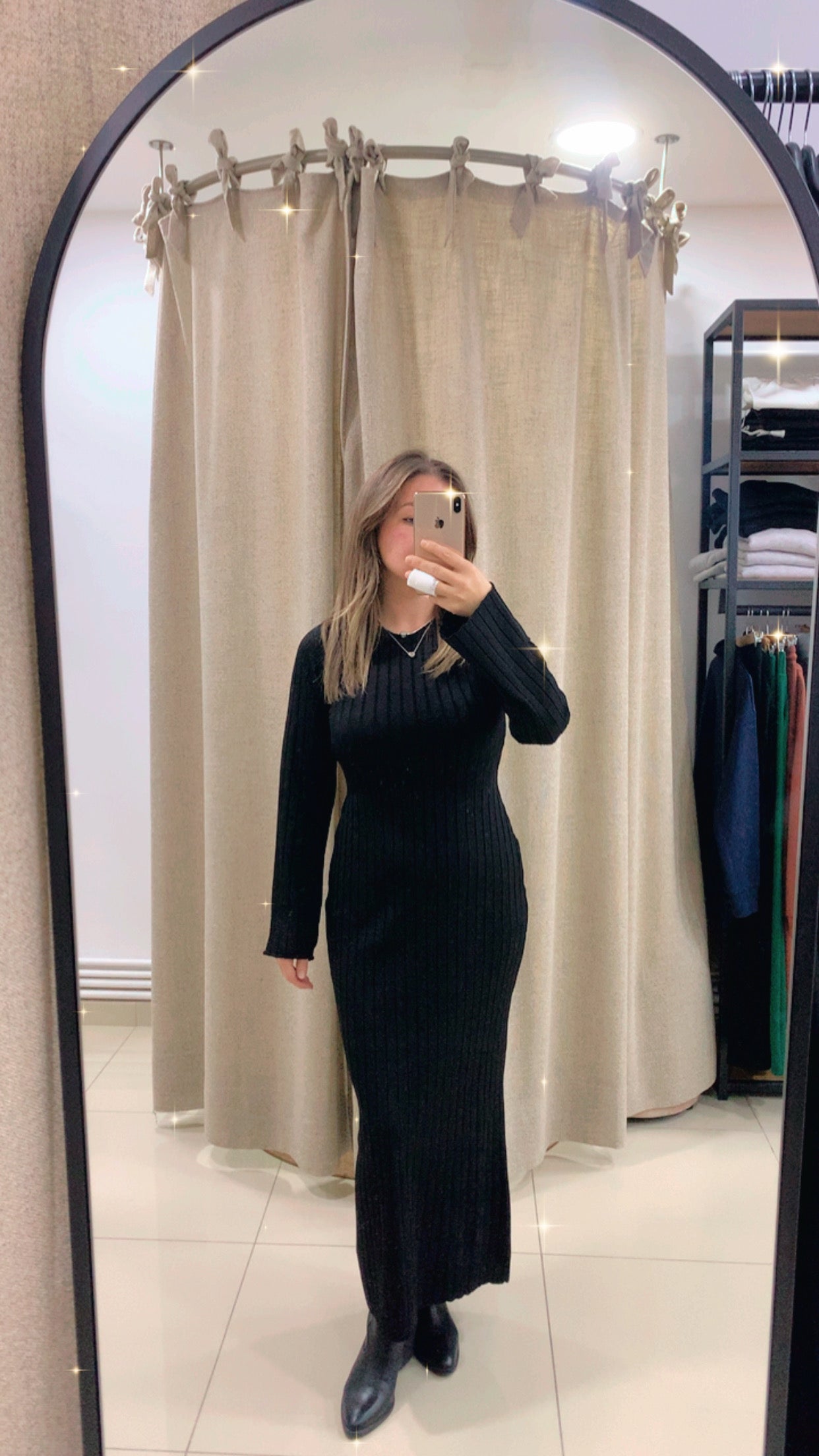 Massi Triko Siyah Elbise