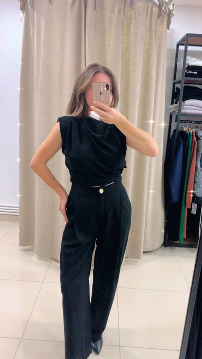 Degaje Yaka Takım Siyah