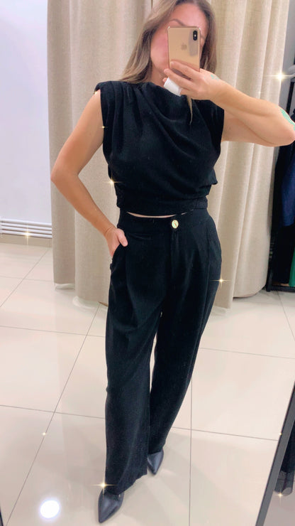 Degaje Yaka Takım Siyah